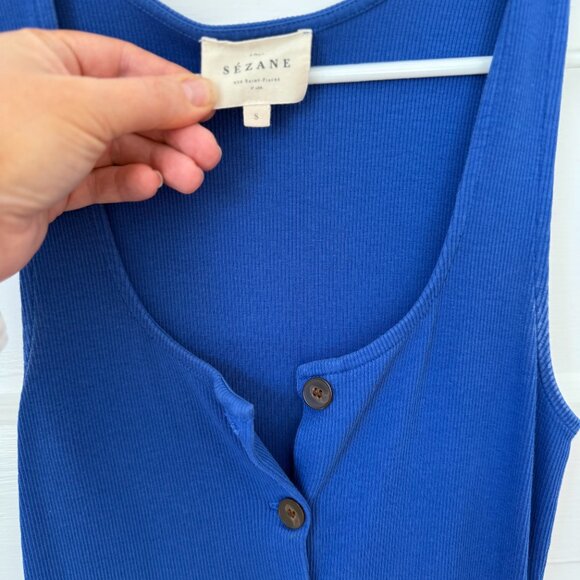 Sezane Fabiola Dress Luminous Blue - Size S - Picture 6 of 8